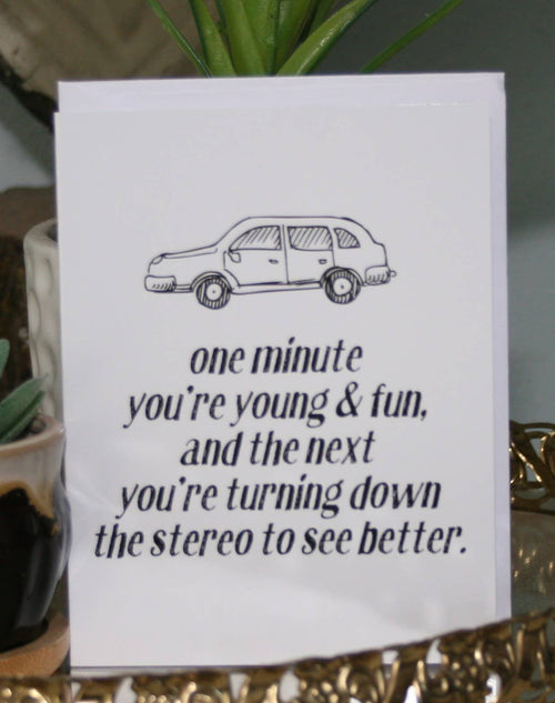 Turn the Stereo Down Greeting Card