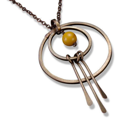 Banjara Brass Fringe Necklace with Agate