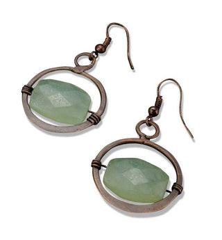 Banjara Copper Circle Earrings with Aventurine